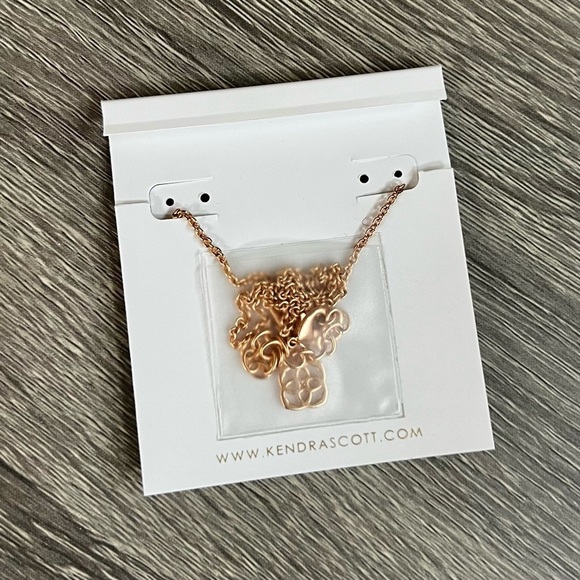 Kendra Scott Elisa Rose Gold Filigree Pendant Necklace NWT - Picture 3 of 9